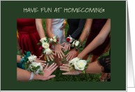 Have Fun at Homecoming Girls Showing Off Corsages card