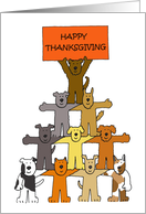 Happy Thanksgiving to the Dog Cartoon Dogs card