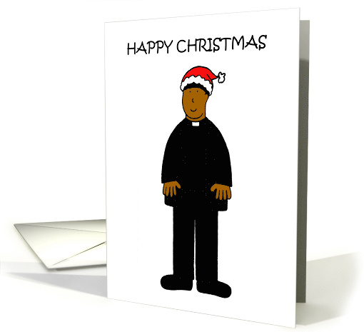 Happy Christmas to Male African American Vicar or Pastor card