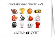 Congratulations on Being Made Captain of Sport card