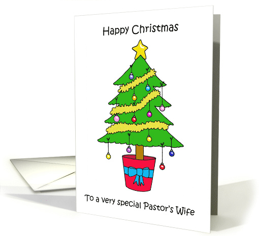 Happy Christmas to Pastor's Wife Festive Tree with Baubles card