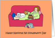 National No Housework Day Lady Relaxing on a Sofa card