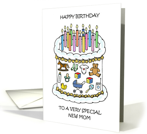 Happy Birthday to New Mom Cake and Candles card (1815958)