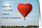 National Balloon Ascension Day January 9th card