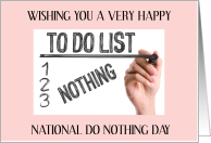 National Do Nothing Day January 16th card