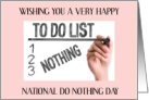 National Do Nothing Day January 16th card