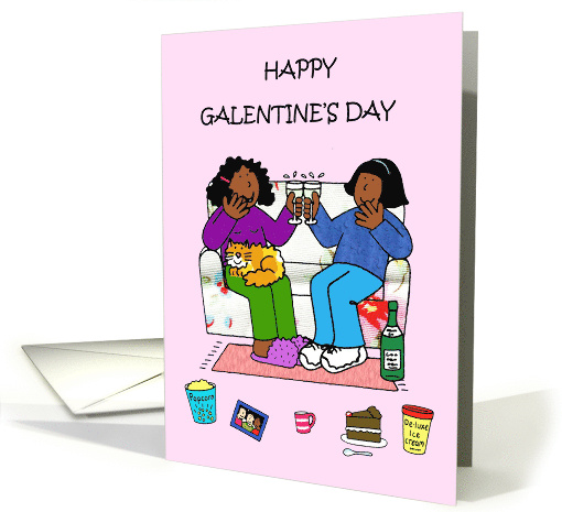 Happy Galentine's Day African American Ladies card (1819738)