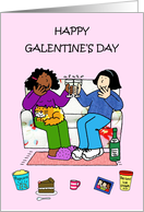 Happy Galentine’s Day Ladies Drinking Wine card