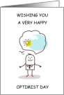 Optimist Day February Positive Thinking Cartoon card