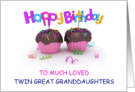 Happy Birthday Twin Great Granddaughters card