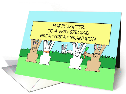 Happy Easter Great Great Grandson Cartoon Bunnies card (1829096)