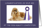 Congratulations Win at Dog Agility Competition card