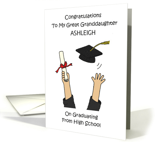 Great Granddaughter Graduation from High School to Personalize card