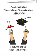 Great Granddaughter Graduation from High School to Personalize card