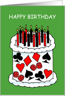 Happy Birthday Card Player Cake and Candles card