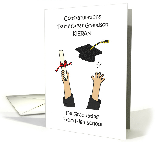 High School Graduation for Great Grandson Any Name card (1837194)