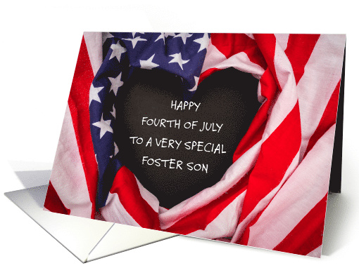 Happy Fourth of July to Foster Son American Flag card (1842062)