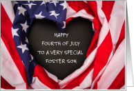 Happy Fourth of July to Foster Son American Flag card