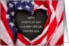 Happy Fourth of July to Foster Son American Flag card