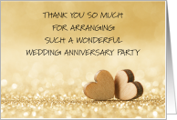 Thank You for Arranging Wedding Anniversary Party card