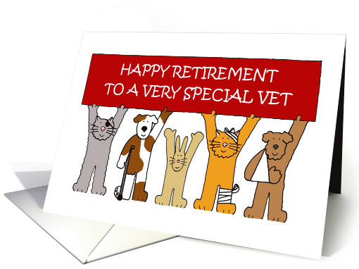 Happy Retirement to Vet Cartoon Animals card (1845582)