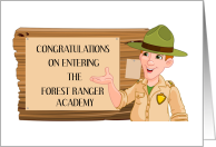 Congratulations on Entering Forest Ranger Academy card