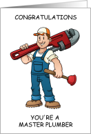 Congratulations on Becoming a Master Plumber card