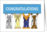 Congratulations Cats and Dogs in Medical Uniforms card