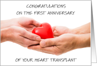 Congratulations First Anniversary of Heart Transplant card