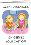 Congratulations on Getting Your Cast Off for a Girl card