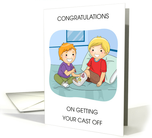 Congratulations on Getting Your Cast Off for a Boy card (1863292)