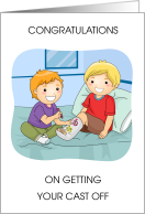 Congratulations on Getting Your Cast Off for a Boy card
