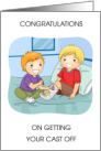 Congratulations on Getting Your Cast Off for a Boy card