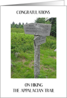 Congratulatins On Hiking the Appalacian Trail card