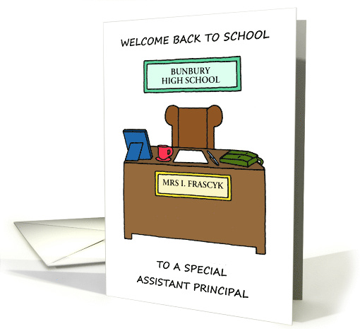 Welcome Back to Assistant Principal to Customize Any Names card