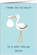 Thank You to Doula Stork and Baby card