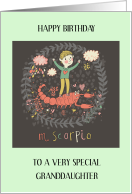 Happy Birthday Granddaughter Scorpio Zodiac Design card