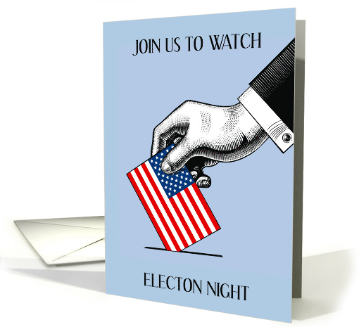 Join Us to Watch Election Night USA Ballot Box card (1882812)