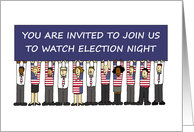 Join Us to Watch Election Night Patriotic Group of People card