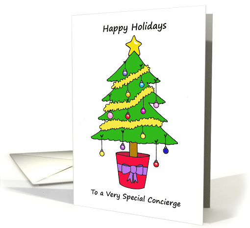 Happy Holidays to Concierge Festive Tree card (1882838)
