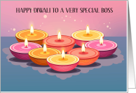 Happy Diwali for Boss Lit Diyas card