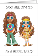 Hippie Party Invitation Cool Couple card