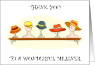 Thank You to Milliner card