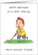 Happy Birthday to Male Field Hockey Player card