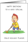 Happy Birthday to Male Field Hockey Player card
