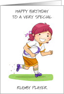 Happy Birthday to Female Rugby Player card