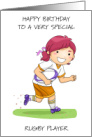 Happy Birthday to Female Rugby Player card