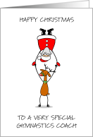 Happy Christmas to Gymnastics Coach card