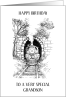Happy Birthday to Grandson Steam Train card