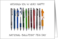 National Ballpoint Pen Day June 10th card